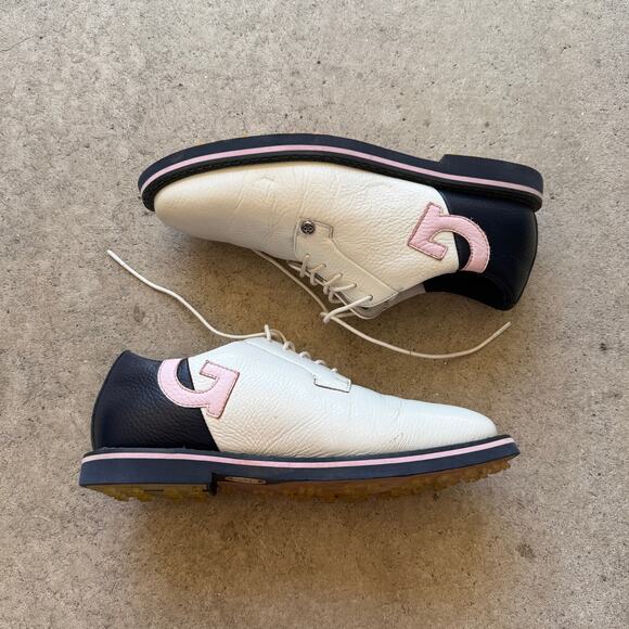 Men\'s G/Fore Quarter G Gallivanter White Blue Pink Leather Golf Shoes Sz 8.5 main image 5